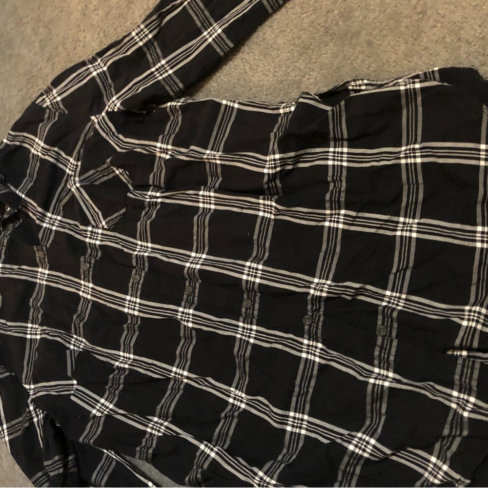 Long plaid button up shirt